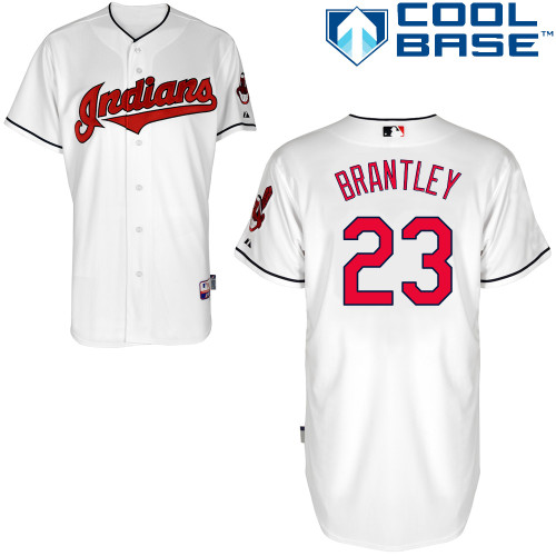 Michael Brantley #23 MLB Jersey-Cleveland Indians Men's Authentic Home White Cool Base Baseball Jersey